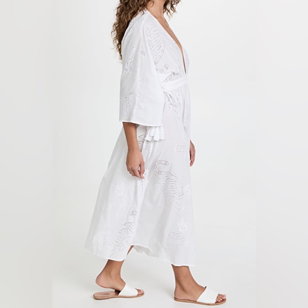 Solid & Striped The Kaftan Maxi Dress in Eyelet Tigers - Picture 5 of 6